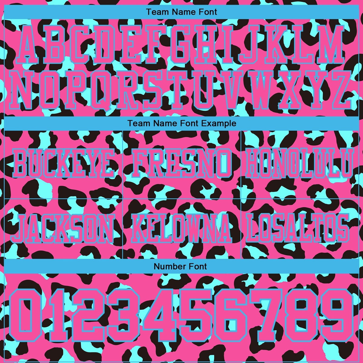 Custom Pink Sky Blue-Black 3D Pattern Leopard Print Authentic Football Jersey photo 3