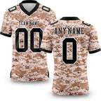 Custom Camo Black-White 3D Pattern Salute To Service Authentic Football Jersey