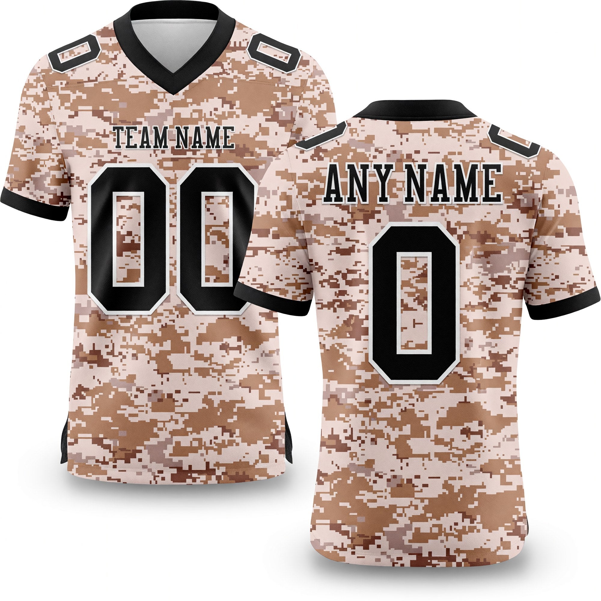 Custom Camo Black-White 3D Pattern Salute To Service Authentic Football Jersey