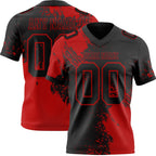 Custom Black Red 3D Pattern Abstract Brush Stroke Authentic Football Jersey photo 1
