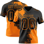 Custom Black Bay Orange 3D Pattern Abstract Brush Stroke Authentic Football Jersey photo 1