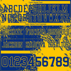 Custom Royal Yellow 3D Pattern Abstract Brush Stroke Authentic Football Jersey photo 3