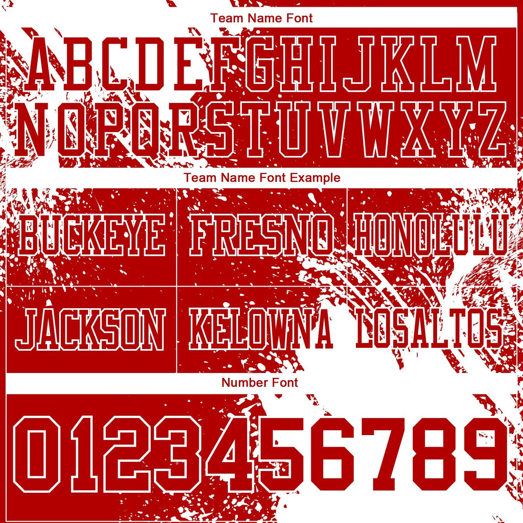 Custom Red White 3D Pattern Abstract Brush Stroke Authentic Football Jersey photo 3