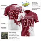 Custom Crimson White 3D Pattern Abstract Brush Stroke Authentic Football Jersey photo 2