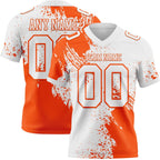 Custom White Orange 3D Pattern Abstract Brush Stroke Authentic Football Jersey photo 1