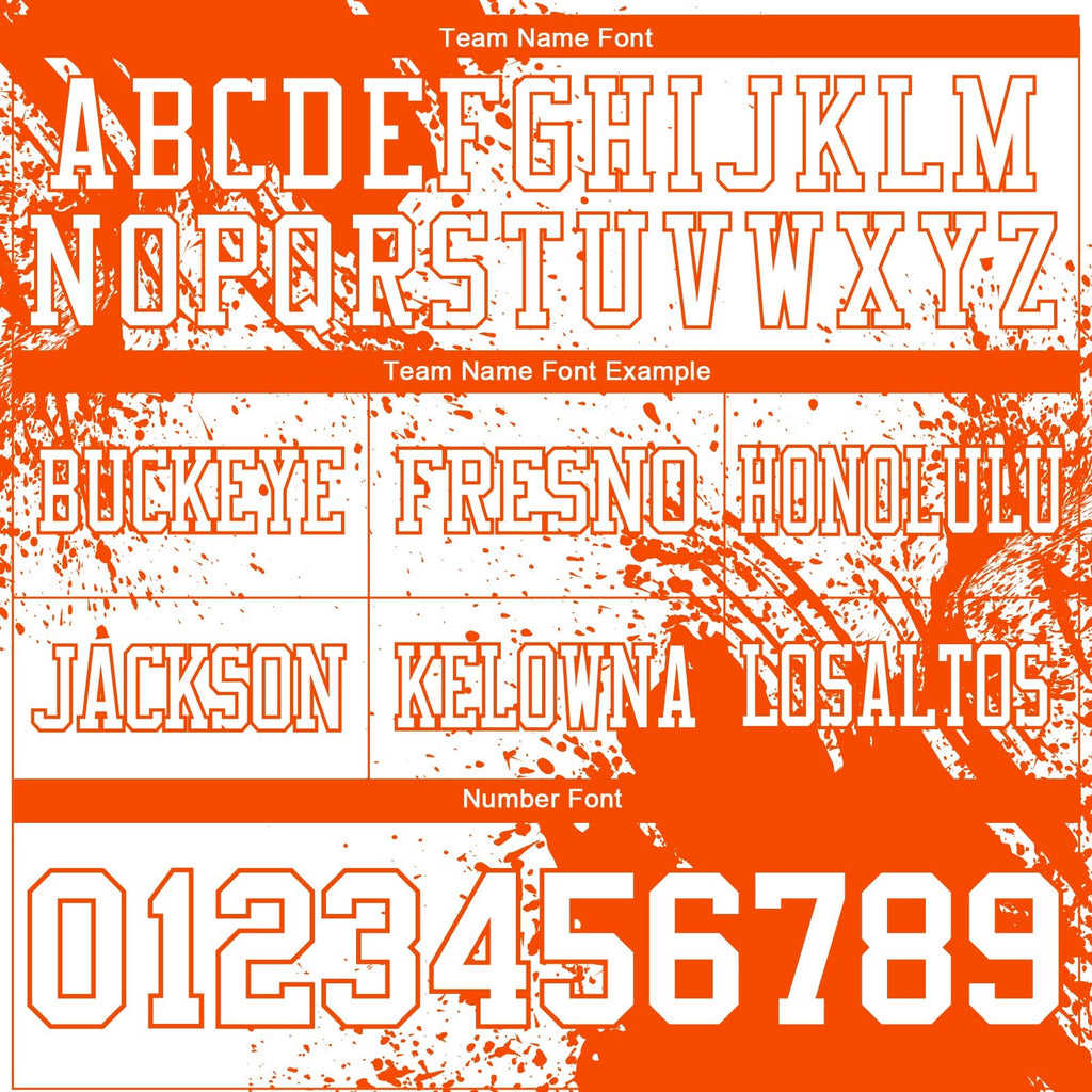Custom White Orange 3D Pattern Abstract Brush Stroke Authentic Football Jersey photo 2