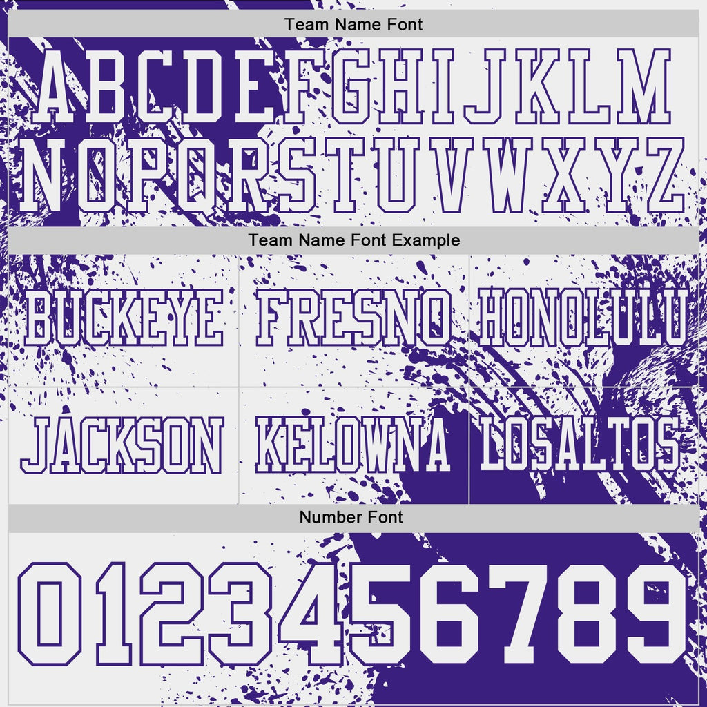 Custom White Purple 3D Pattern Abstract Brush Stroke Authentic Football Jersey photo 1