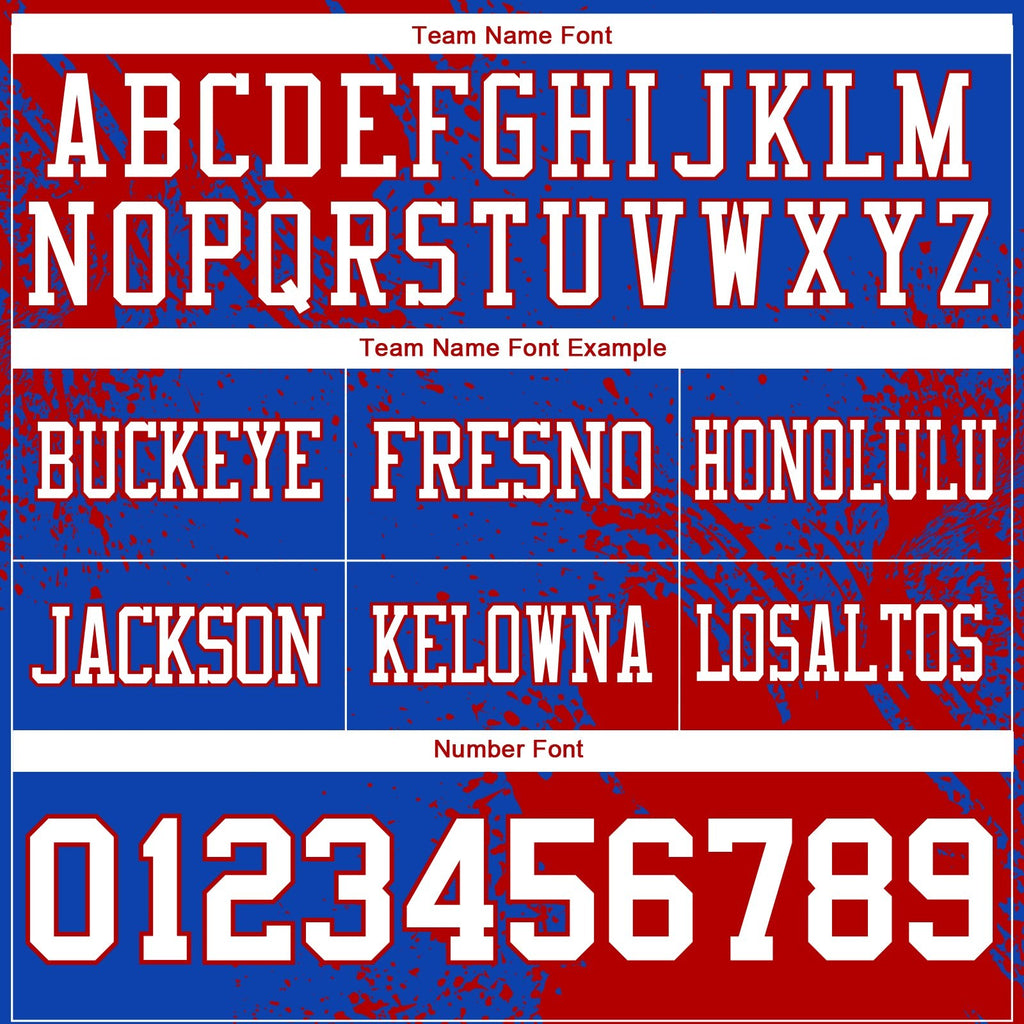 Custom Thunder Blue White-Red 3D Pattern Abstract Brush Stroke Authentic Football Jersey photo 2