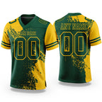 Custom Green Yellow 3D Pattern Abstract Brush Stroke Authentic Football Jersey