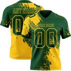 Custom Green Yellow 3D Pattern Abstract Brush Stroke Authentic Football Jersey photo 1