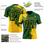 Custom Green Yellow 3D Pattern Abstract Brush Stroke Authentic Football Jersey photo 2