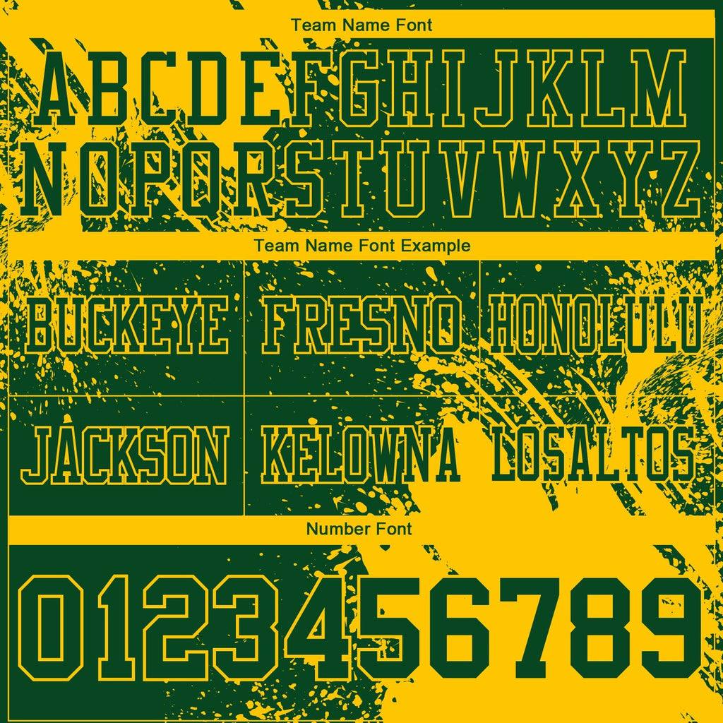 Custom Green Yellow 3D Pattern Abstract Brush Stroke Authentic Football Jersey photo 3