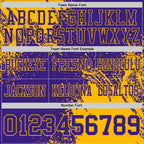 Custom Purple Gold 3D Pattern Abstract Brush Stroke Authentic Football Jersey photo 3