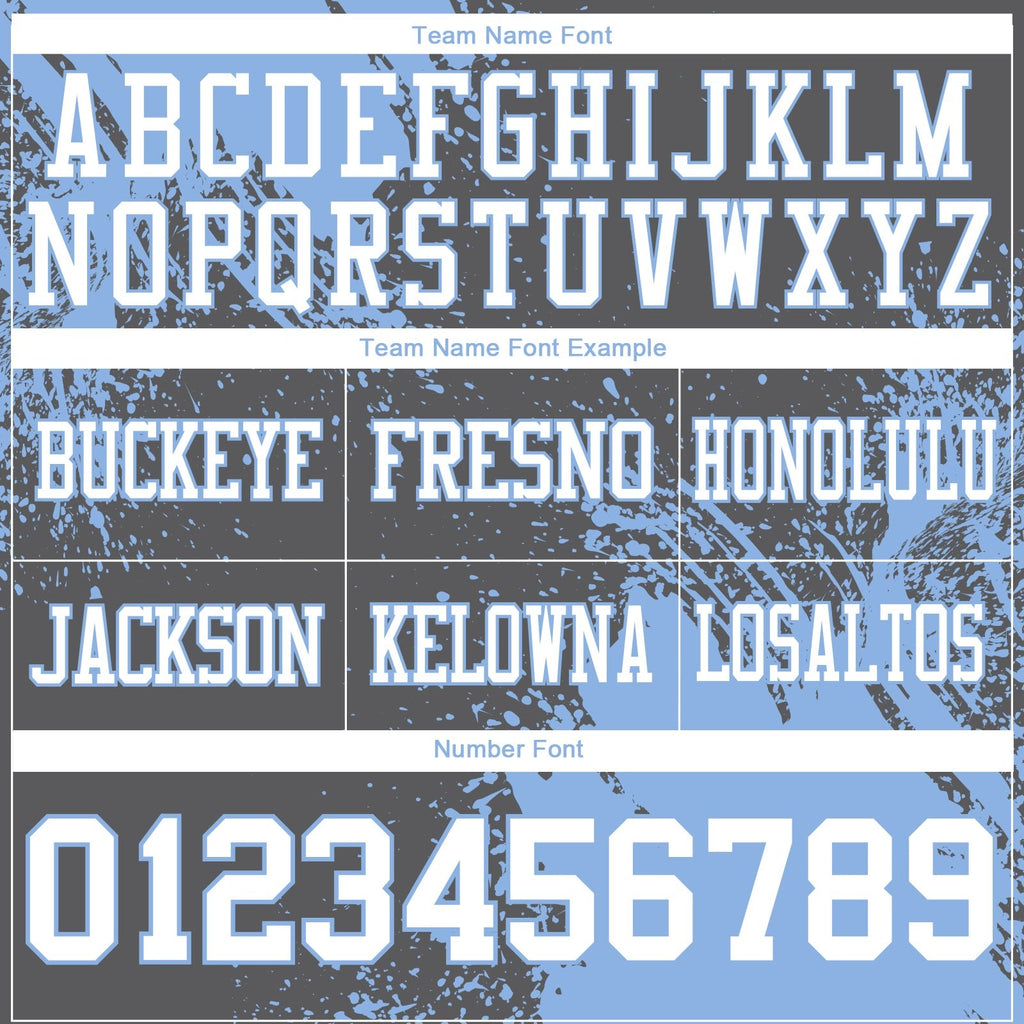 Custom Steel Gray White-Light Blue 3D Pattern Abstract Brush Stroke Authentic Football Jersey photo 3