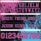 Custom Black Pink-Sky Blue 3D Pattern Abstract Brush Stroke Authentic Football Jersey photo 3