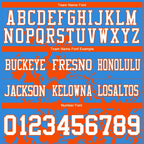 Custom Powder Blue White-Orange 3D Pattern Splash Authentic Football Jersey photo 3