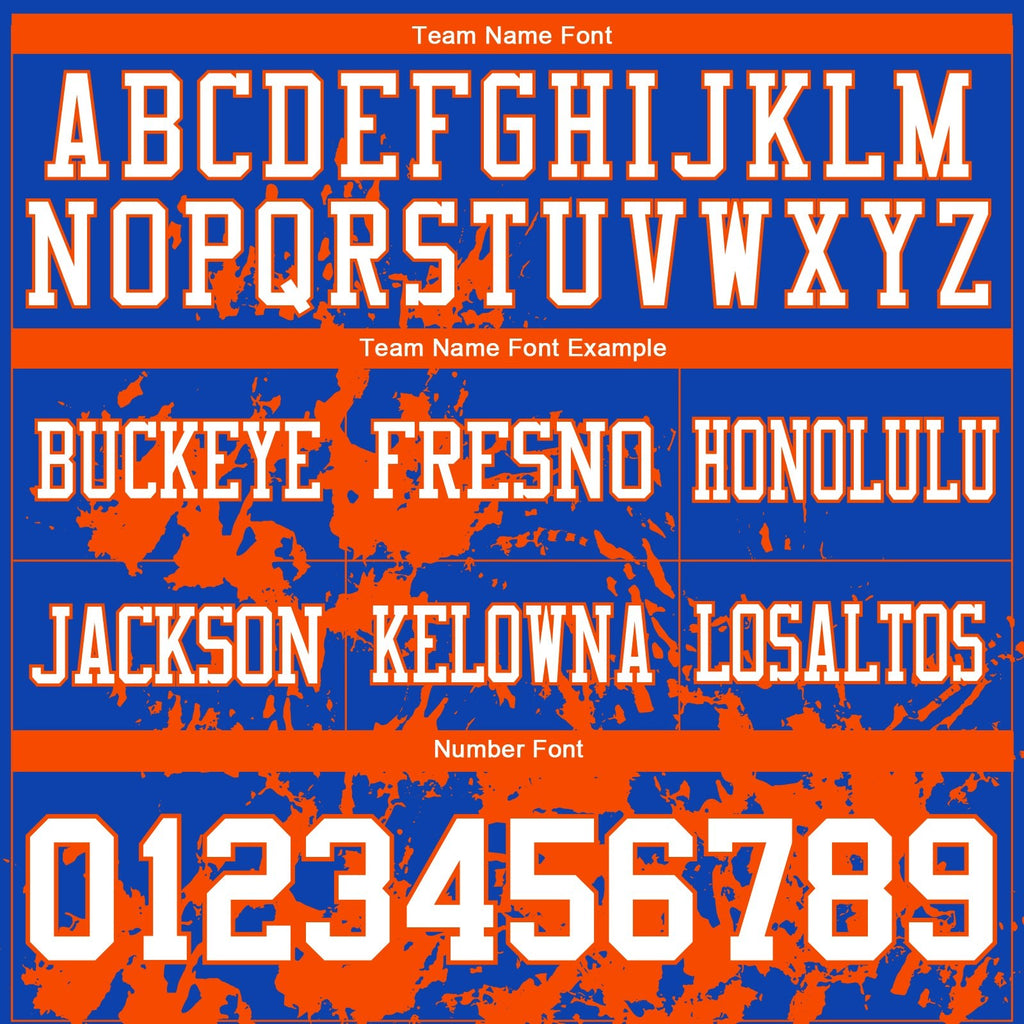 Custom Thunder Blue White-Orange 3D Pattern Splash Authentic Football Jersey photo 3