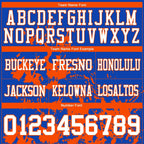 Custom Thunder Blue White-Orange 3D Pattern Splash Authentic Football Jersey photo 3