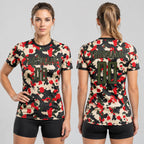 Custom Olive and Black Camo Salute To Service Sublimated Soccer Jersey Design 0216 worn by female model