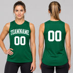 Custom Kelly Green Round Neck Basketball Jersey with White Lettering worn by female model