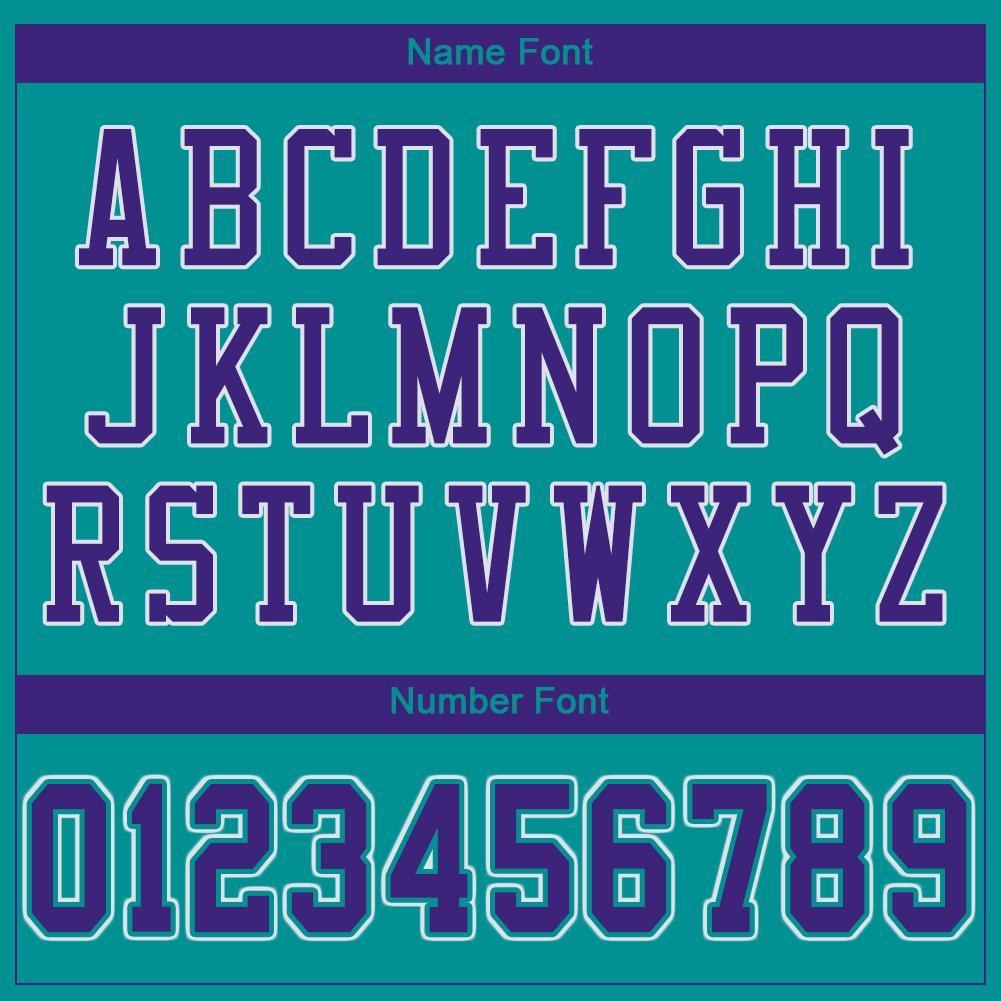 Custom Aqua Purple-White Mesh Authentic Football Jersey photo 4