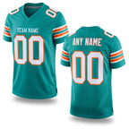 Custom Aqua White-Orange Mesh Authentic Football Jersey