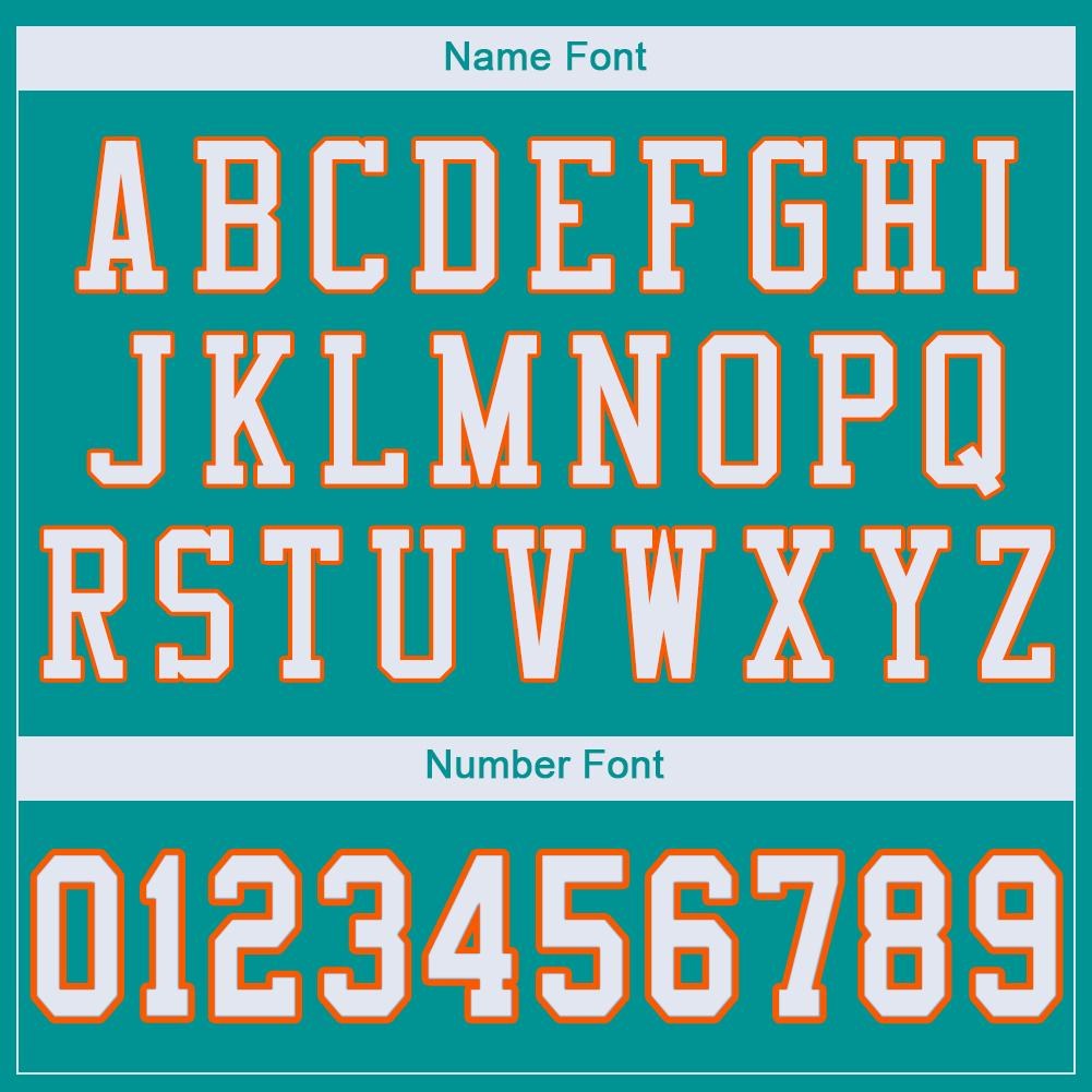 Custom Aqua White-Orange Mesh Authentic Football Jersey photo 3