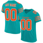 custom aqua orange white mesh authentic football jersey aqua0007
