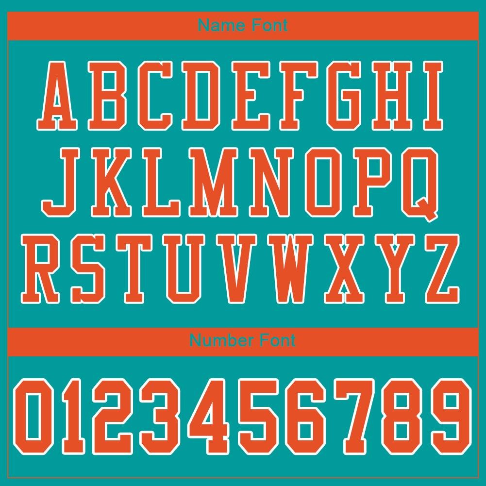Custom Aqua Orange-White Mesh Authentic Football Jersey photo 3