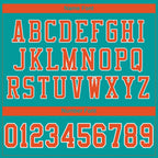 Custom Aqua Orange-White Mesh Authentic Football Jersey photo 3