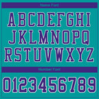 Custom Aqua Purple-White Mesh Authentic Football Jersey photo 4