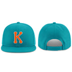 Custom Aqua Orange-White Stitched Adjustable Snapback Hat