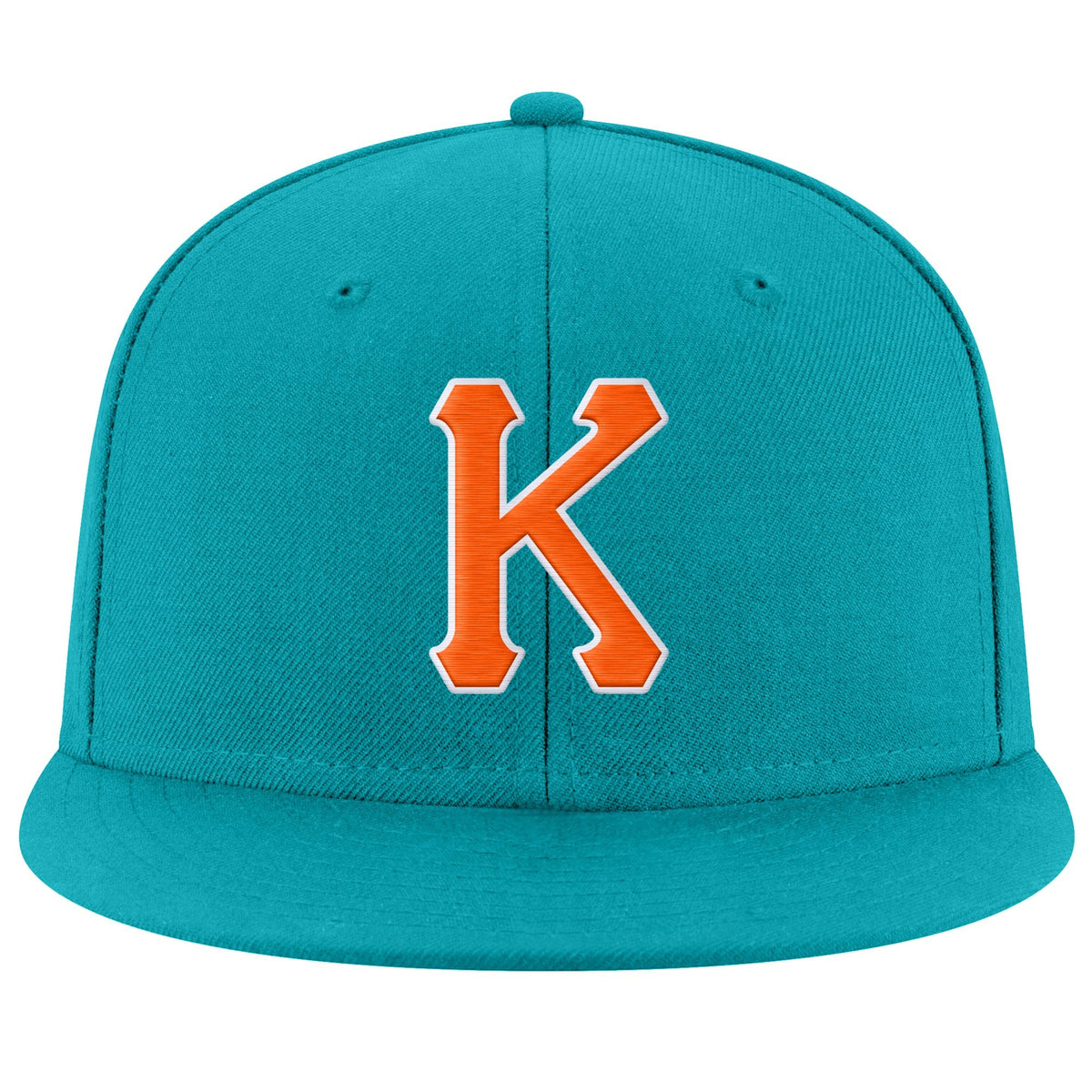Custom Aqua Orange-White Stitched Adjustable Snapback Hat photo 2