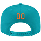 Custom Aqua Orange-White Stitched Adjustable Snapback Hat photo 3