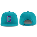 Custom Aqua Purple-White Stitched Adjustable Snapback Hat