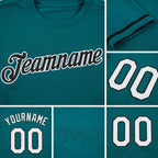 Custom Aqua White-Black Performance T-Shirt detail