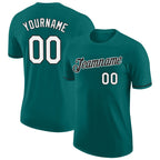 Custom Aqua White-Black Performance T-Shirt photo 1