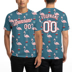 Custom Aqua White-Red Christmas 3D Performance T-Shirt worn front and back
