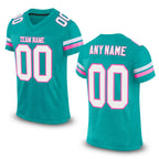 Custom Aqua White-Pink Mesh Authentic Football Jersey