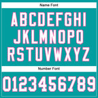 Custom Aqua White-Pink Mesh Authentic Football Jersey photo 2