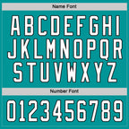 Custom Aqua White-Black Hockey Jersey photo 2