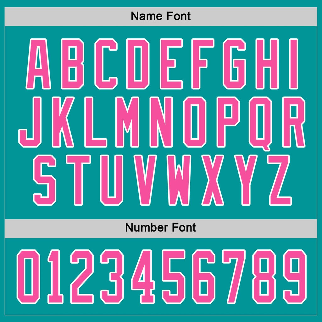 Custom Aqua Pink-White Hockey Jersey photo 3