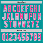 Custom Aqua Pink-White Hockey Jersey photo 3