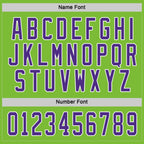 Custom Neon Green Purple-White Hockey Jersey photo 3