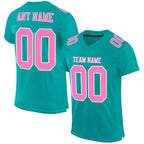 build white aqua football pink jersey authentic mesh aqua0141