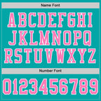 Custom Aqua Pink-White Mesh Authentic Football Jersey photo 2
