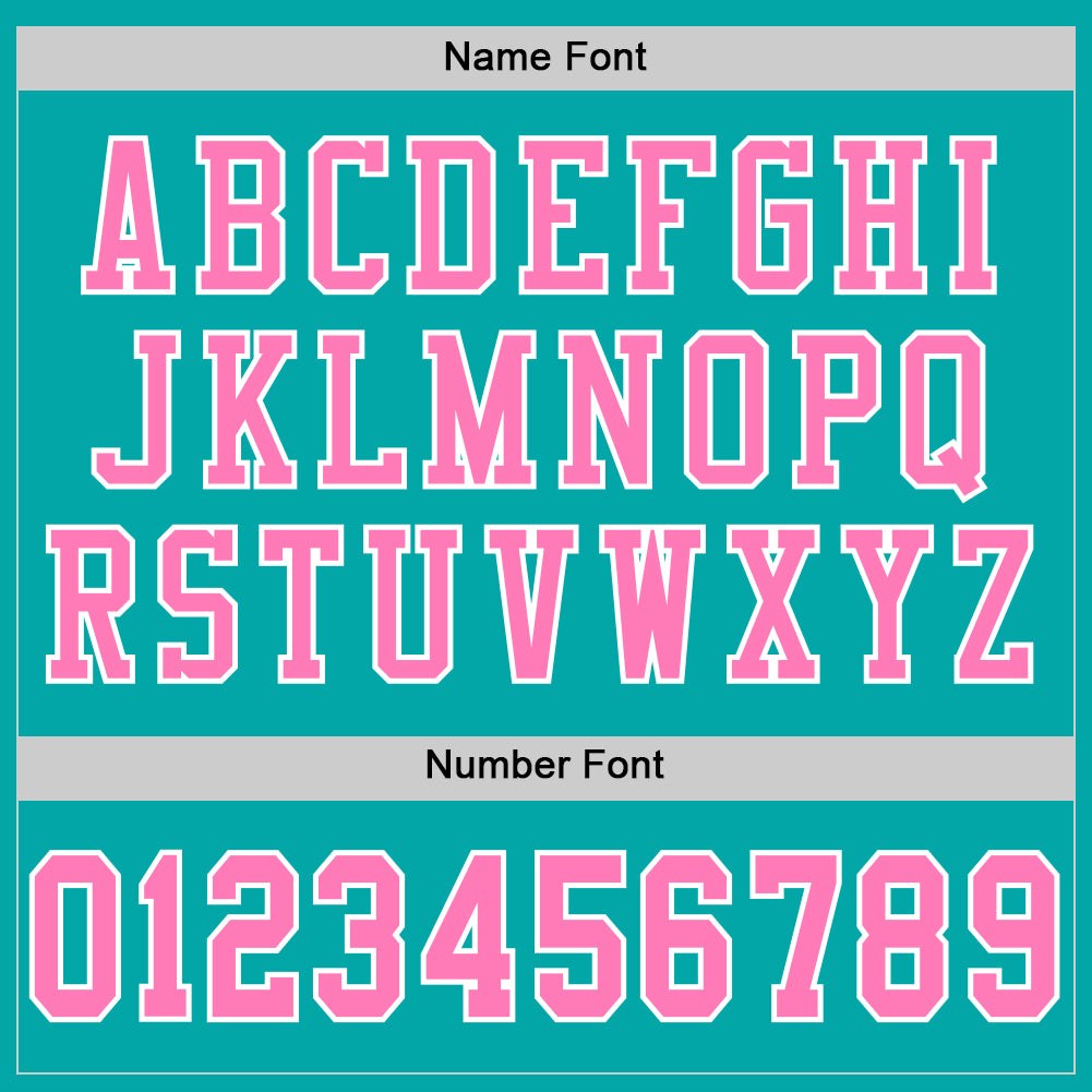 Custom Aqua Pink-White Mesh Authentic Football Jersey photo 2