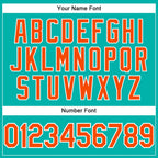 Custom Aqua Orange-White Performance T-Shirt photo 3