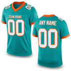 Custom Aqua White-Orange Mesh Authentic Football Jersey