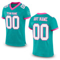 Custom Aqua White-Pink Mesh Authentic Football Jersey